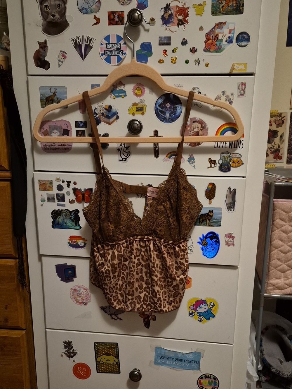 Juicy Couture Brown Cheetah Print Lingerie Top - Picture 1 of 5